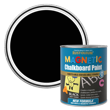 Chalkboard Paint, Water Based Magnetic Matt Finish - Black 750ml