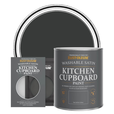 Kitchen Cupboard Paint, Satin Finish - Natural Charcoal (BLACK)