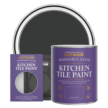 Kitchen Tile Paint, Satin Finish - NATURAL CHARCOAL (BLACK)