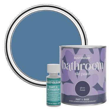 Bathroom Tile Paint, Gloss Finish - Blue Silk 750ml
