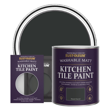 Kitchen Tile Paint, Matt Finish - Natural Charcoal (Black)