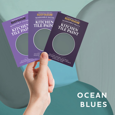 Kitchen Tile Paint Samples - Ocean Blues Tester Box