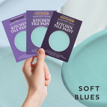 Kitchen Tile Paint Samples - Soft Blues Tester Box