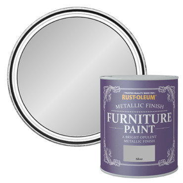 Metallic Finish Furniture Paint - Silver 750ml