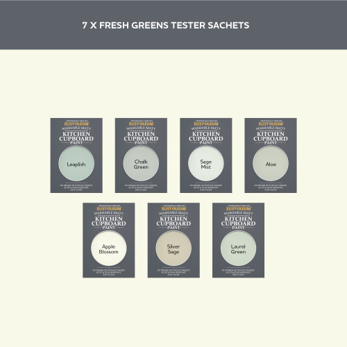 Kitchen Cupboard Paint Samples - Fresh Greens Tester Box