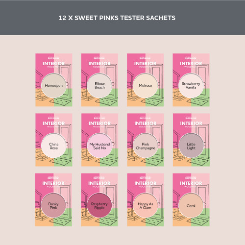 Interior Wood Paint Samples - Sweet Pinks Tester Box