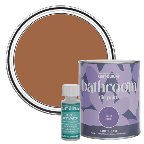 Bathroom Tile Paint, Satin Finish - Cinnamon 750ml Bathroom Tile Paint, Satin Finish - Cinnamon 750ml