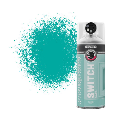 Switch 5 in 1 Nozzle Multi Surface Topcoat Decorative Spray Paint Aerosol 400ml Glacier Satin Finish