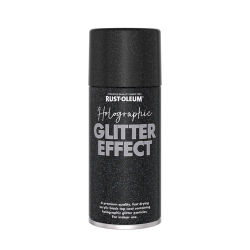 Holographic Glitter Effect Spray Paint, Black 150ml