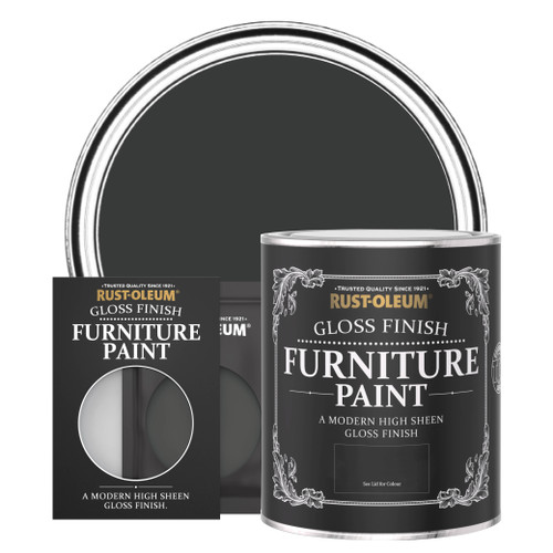 Gloss Furniture Paint - NATURAL CHARCOAL (BLACK)