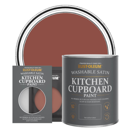 Kitchen Cupboard Paint, Satin Finish - FIRE BRICK