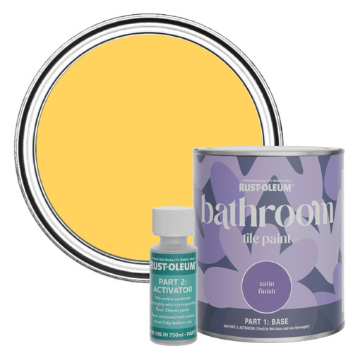 Bathroom Tile Paint, Satin Finish - Lemon Jelly 750ml