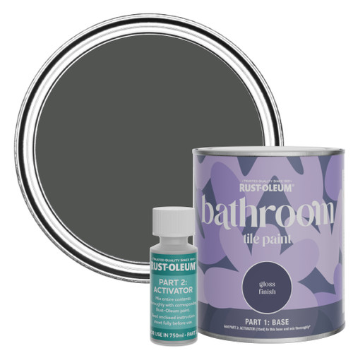 Bathroom Tile Paint, Gloss Finish - Graphite 750ml