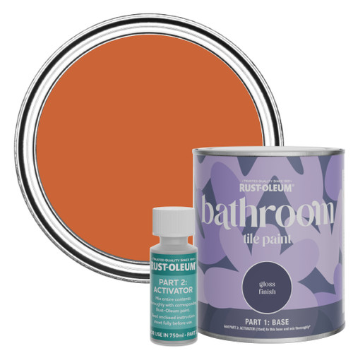 Bathroom Tile Paint, Gloss Finish - Tiger Tea 750ml
