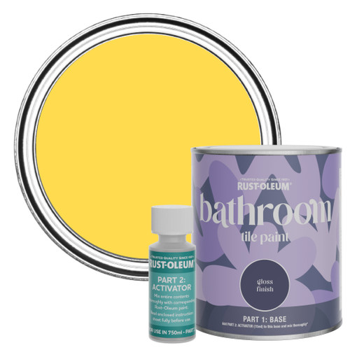 Bathroom Tile Paint, Gloss Finish - Lemon Sorbet 750ml