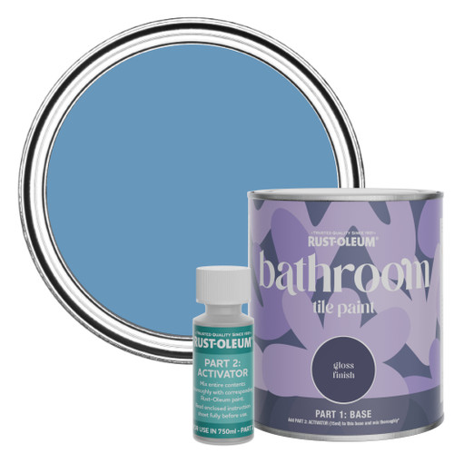 Bathroom Tile Paint, Gloss Finish - Cornflower Blue 750ml