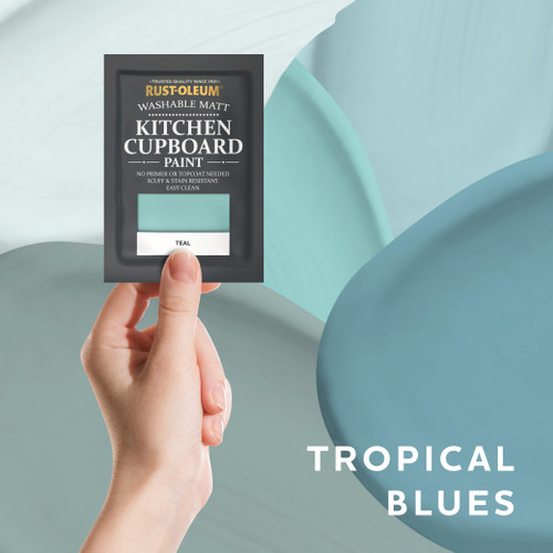 KITCHEN CUPBOARD PAINT TESTER COLLECTION - TROPICAL BLUES