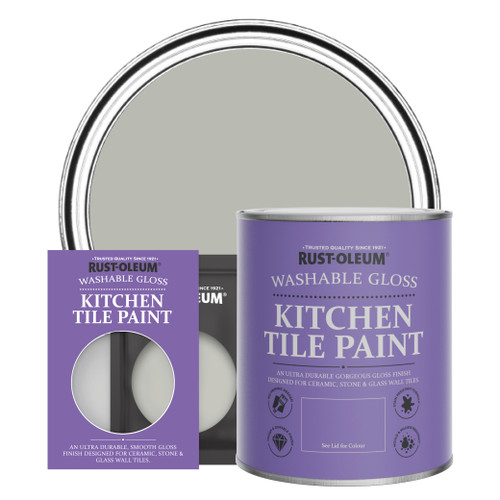 Kitchen Tile Paint, Gloss Finish - GREY TREE