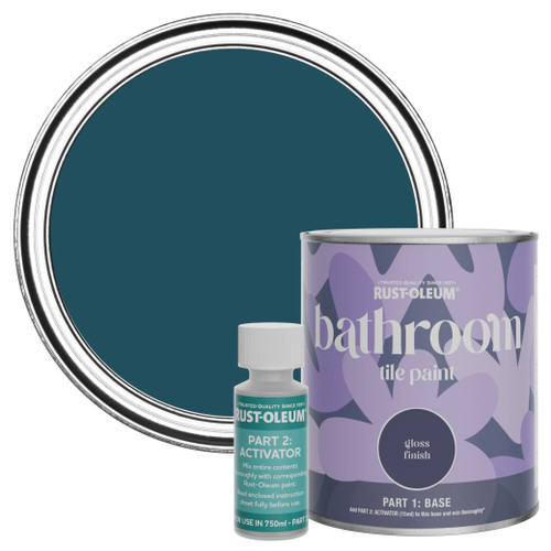 Bathroom Tile Paint, Gloss Finish - Commodore Blue 750ml