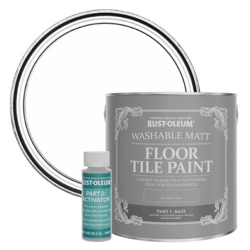 Floor Tile Paint, Matt Finish - Chalk White 2.5L