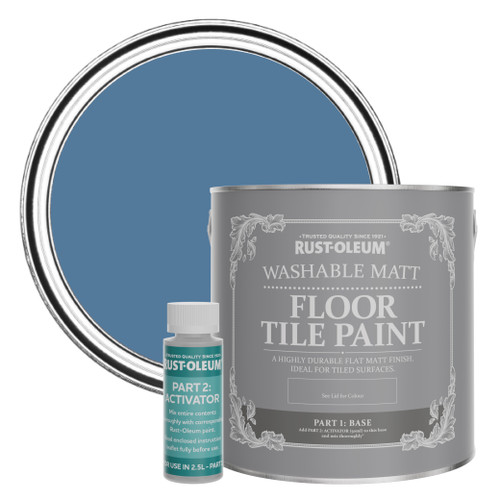 Floor Tile Paint, Matt Finish - Blue Silk 2.5L