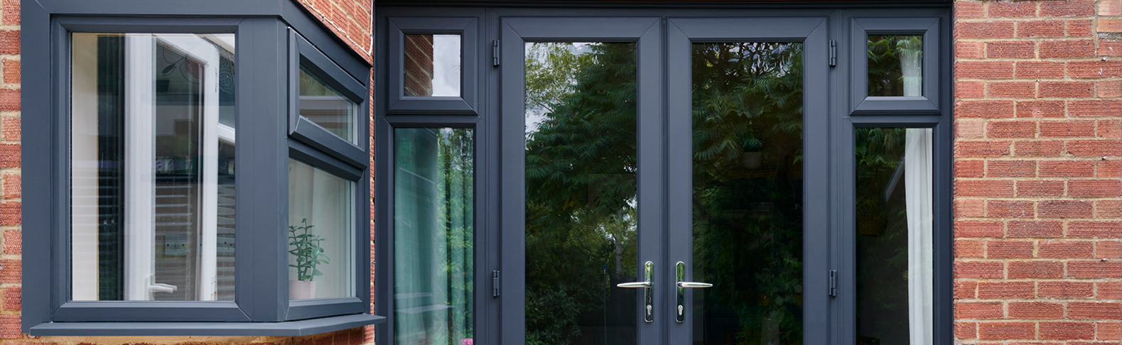 Graphite uPVC door and window frame