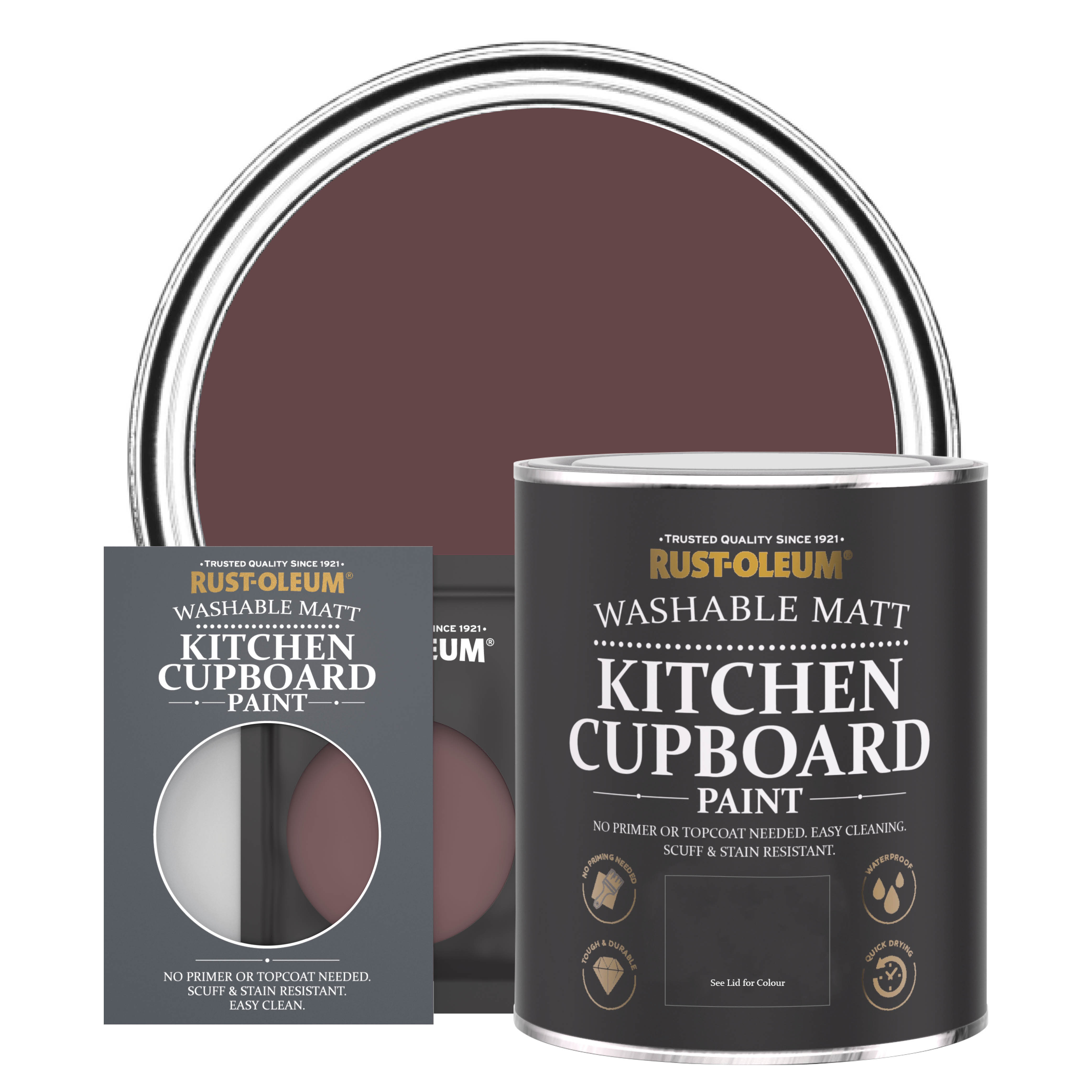 Rust-Oleum Purple Matt Finish Kitchen Cupboard Paint - Mulberry Street