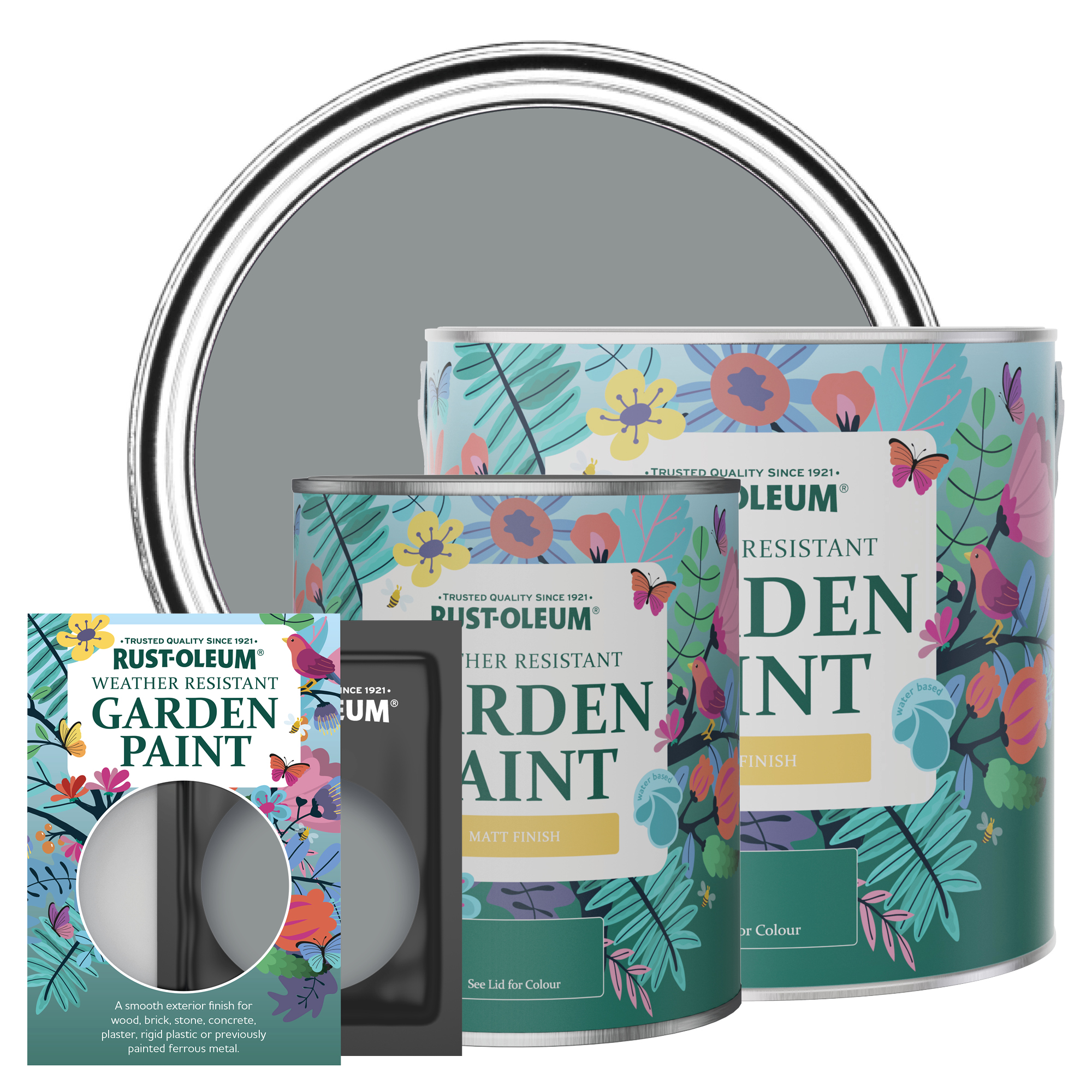 Grey Matt Finish Garden Paint - Mid Anthracite | Rust-Oleum