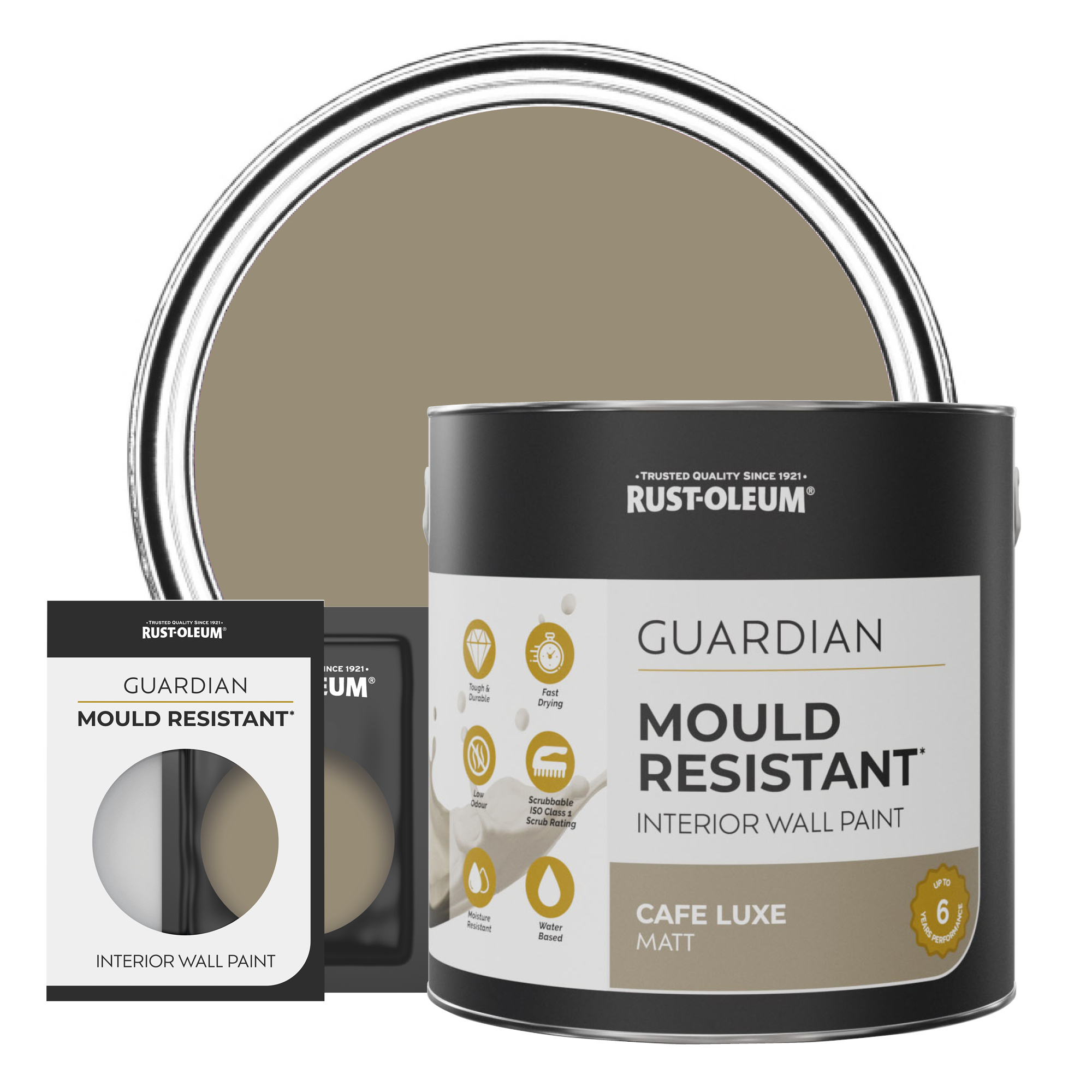 Rust-Oleum Café Luxe Guardian Satin Mould Resistant Interior Wood Paint 750ml