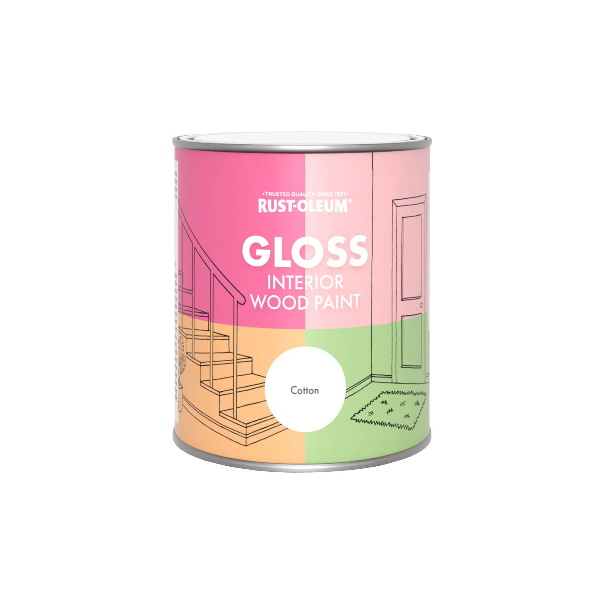 Interior Wood Paint, Gloss Finish - Cotton (White) 750ml