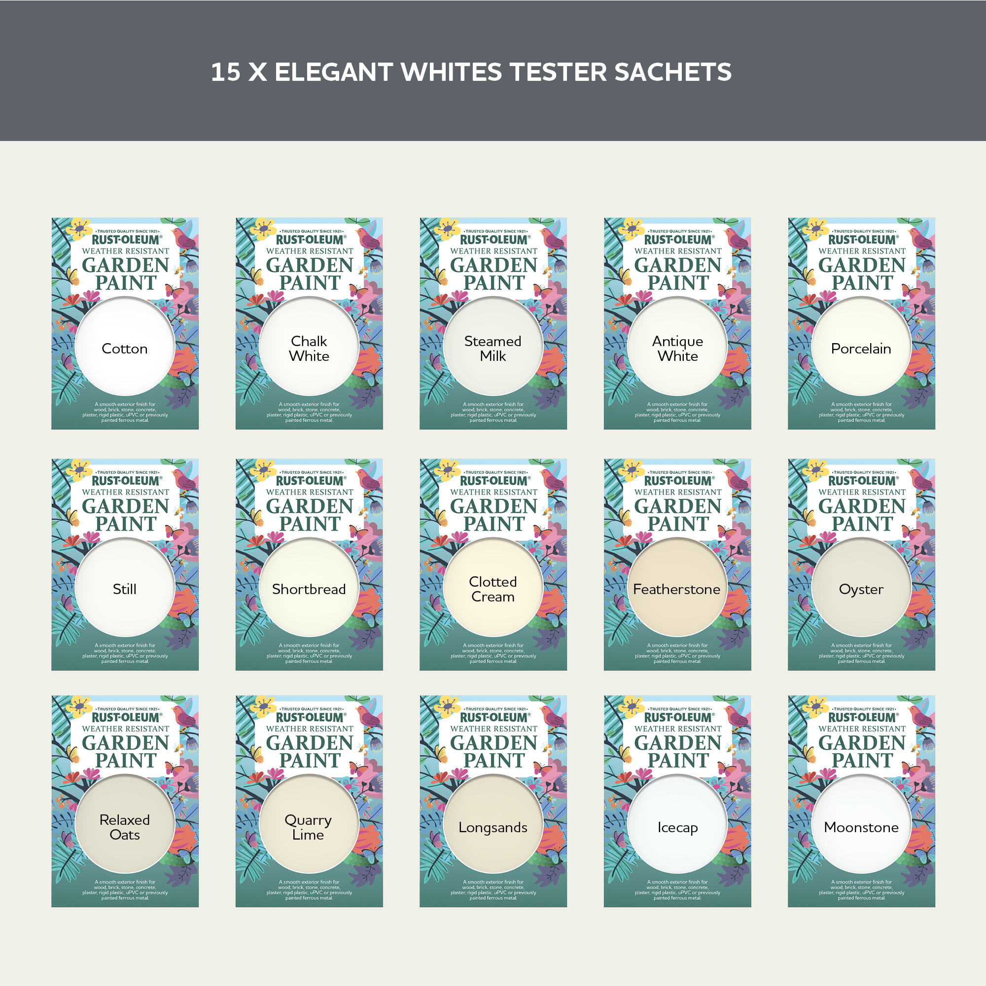 Garden Paint Samples - Elegant Whites Tester Box