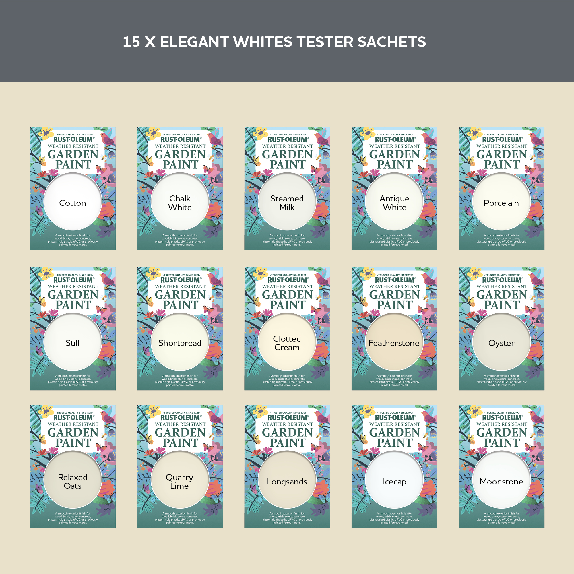 Garden Paint Samples - Elegant Whites Tester Box