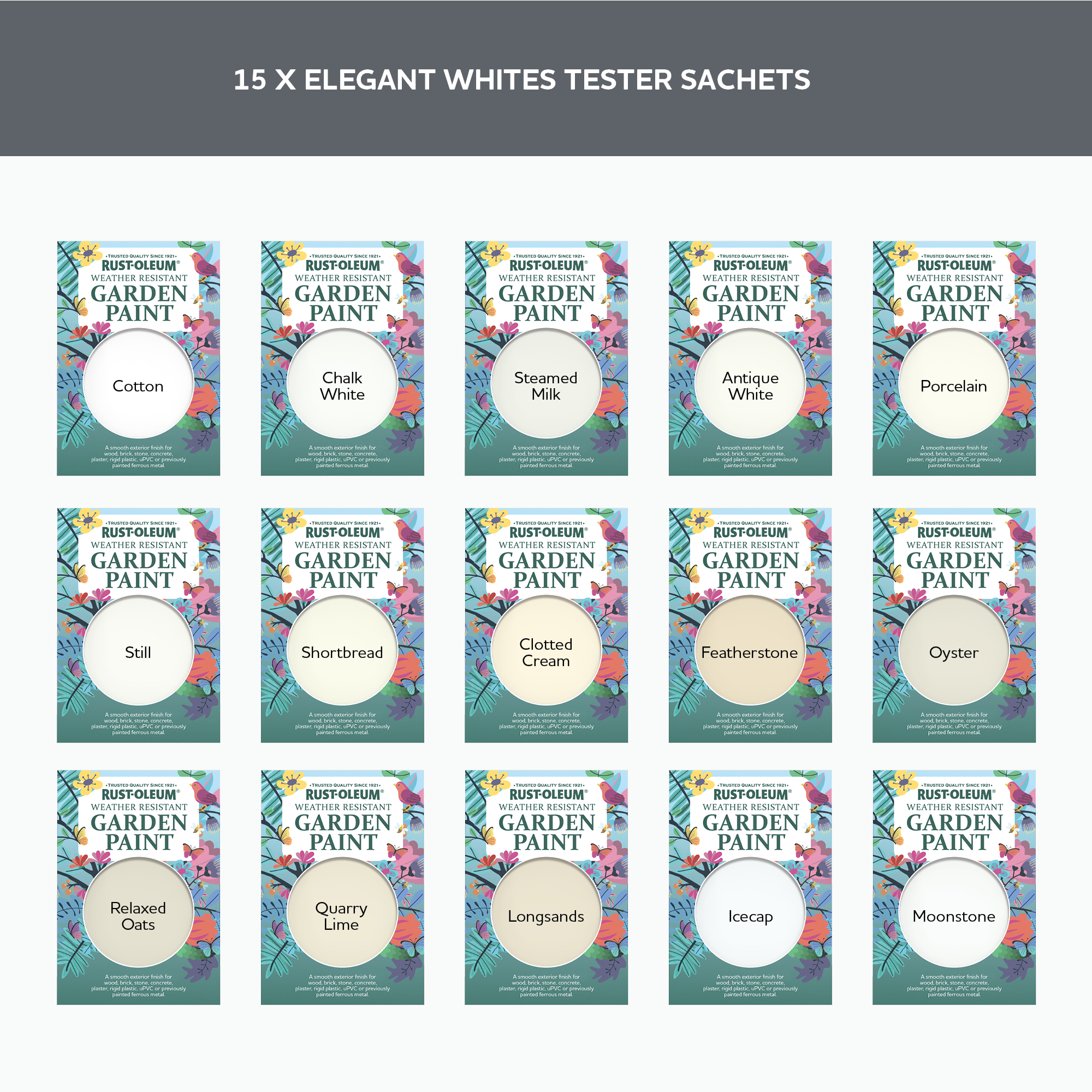Garden Paint Samples - Elegant Whites Tester Box
