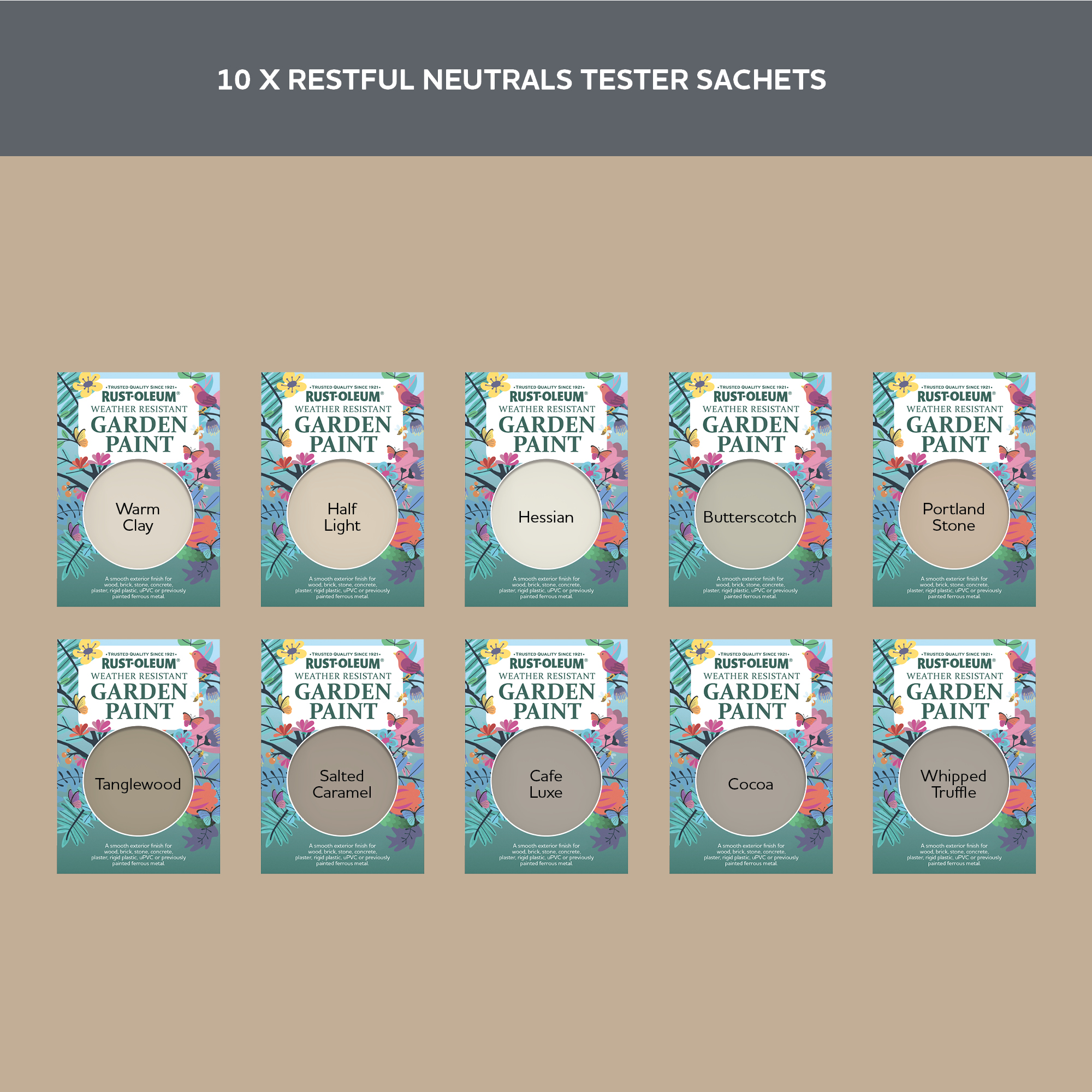 Garden Paint Samples - Restful Neutrals Tester Box