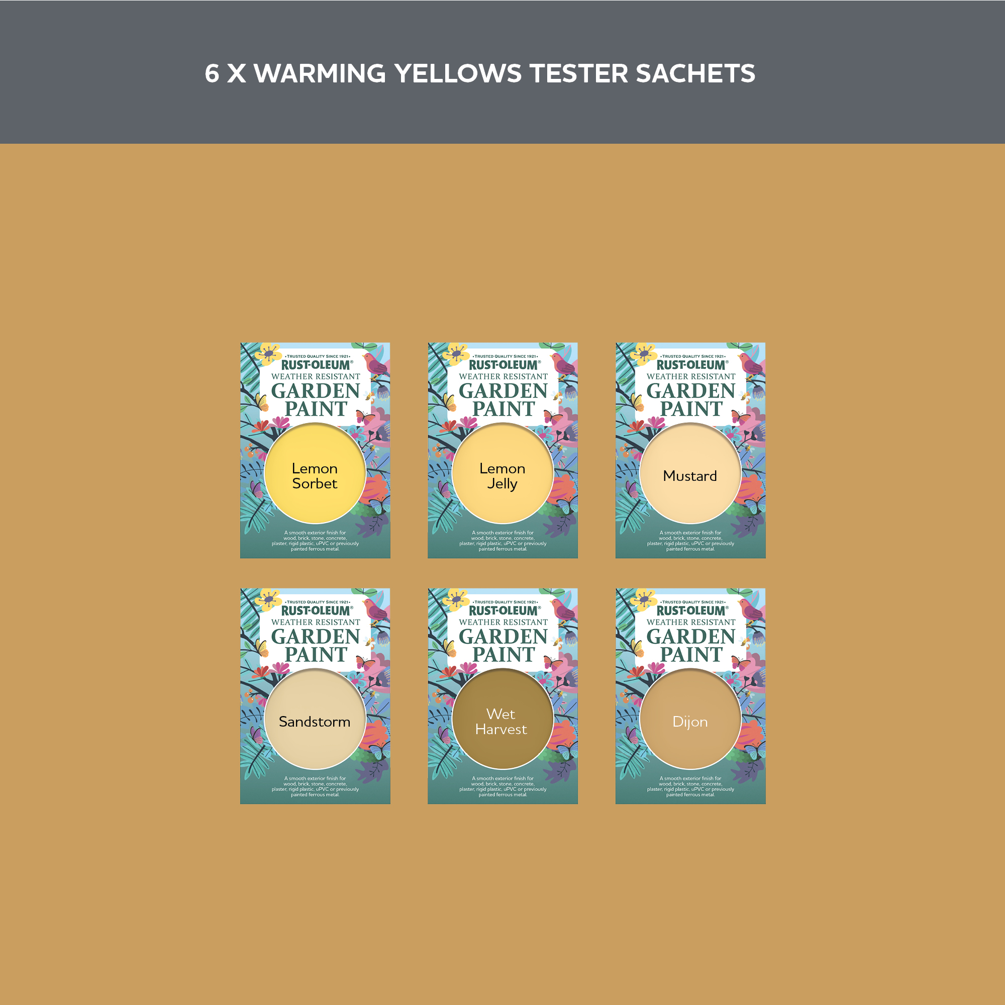 Garden Paint Samples - Warming Yellows Tester Box