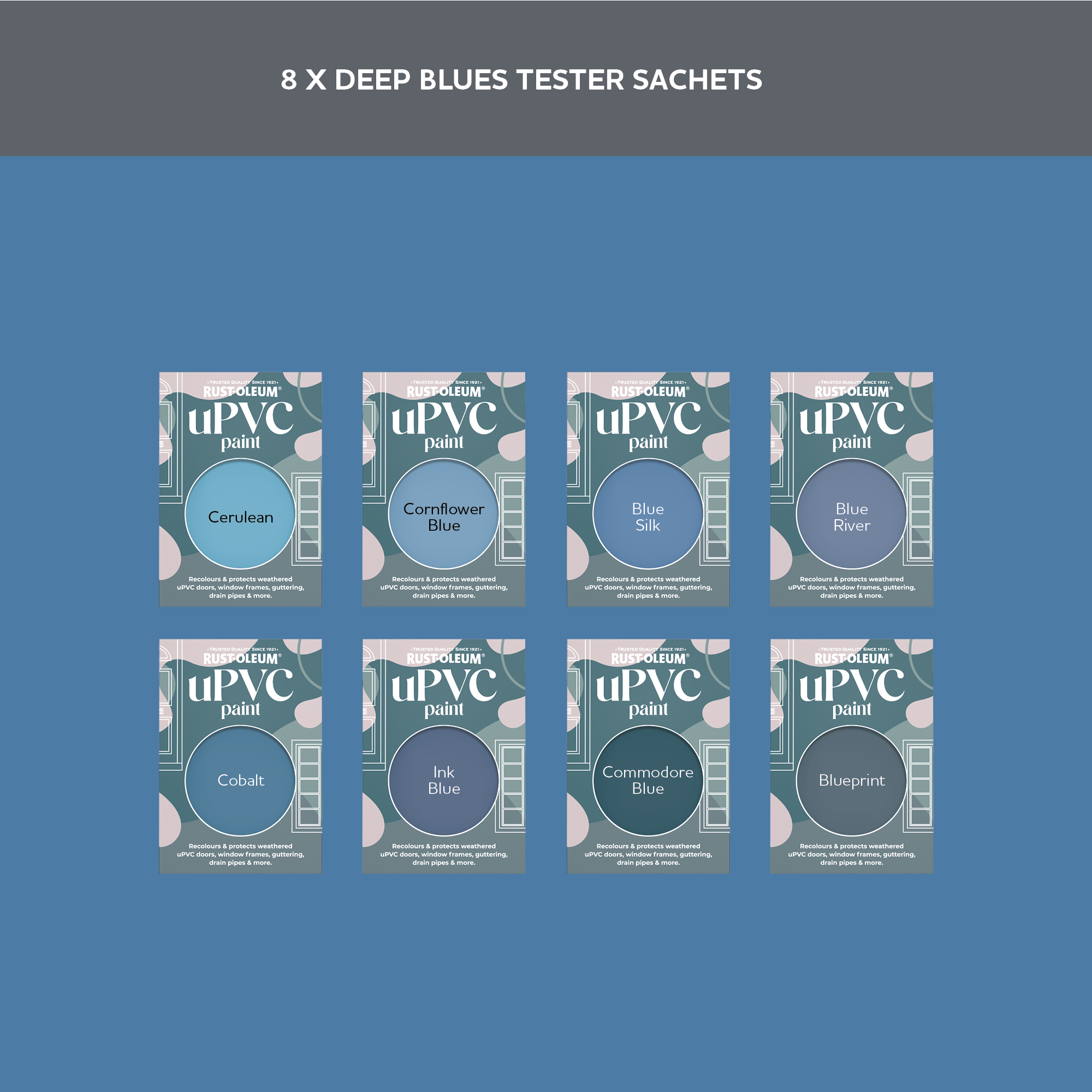 uPVC Paint Samples - Deep Blues Tester Box