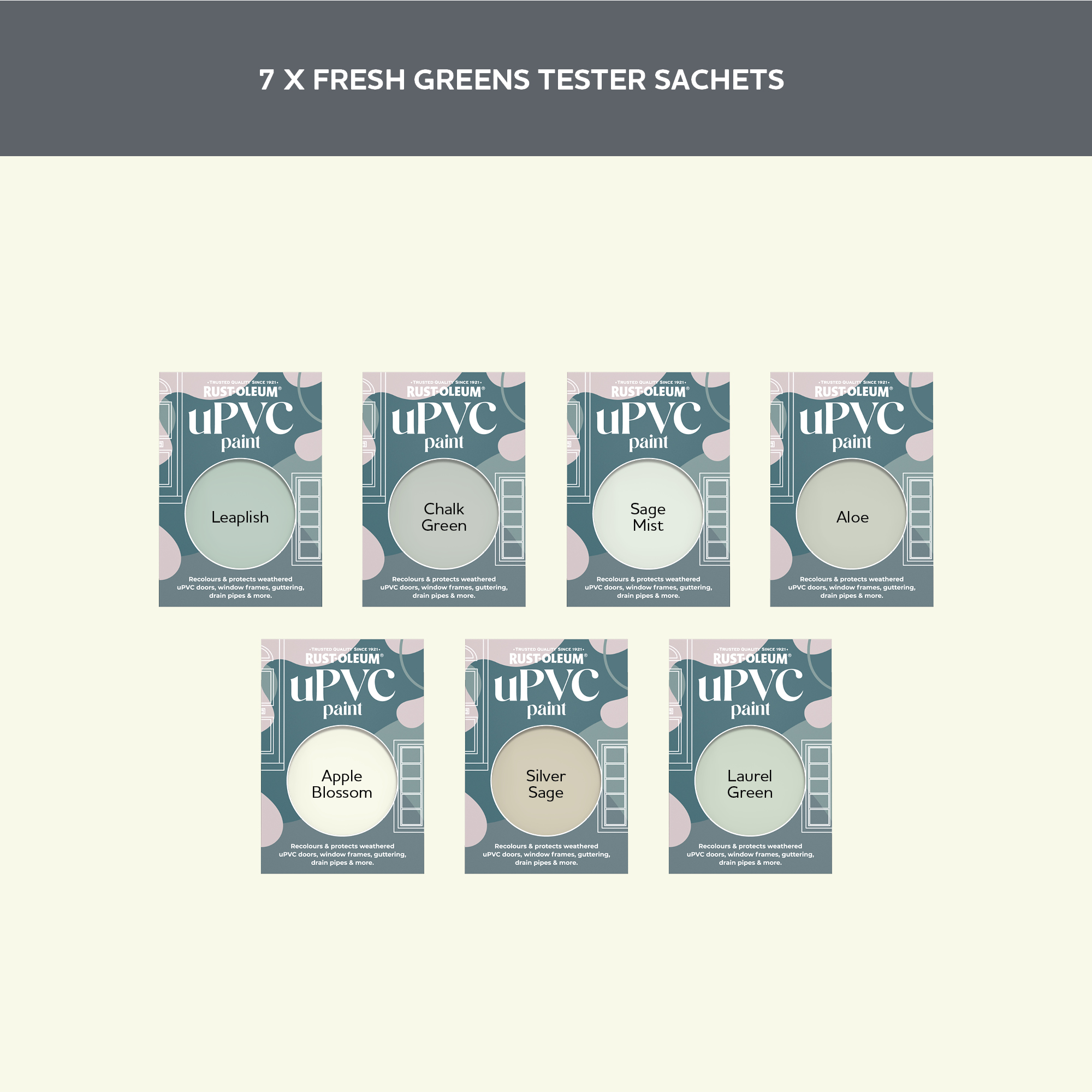 uPVC Paint Samples - Fresh Greens Tester Box