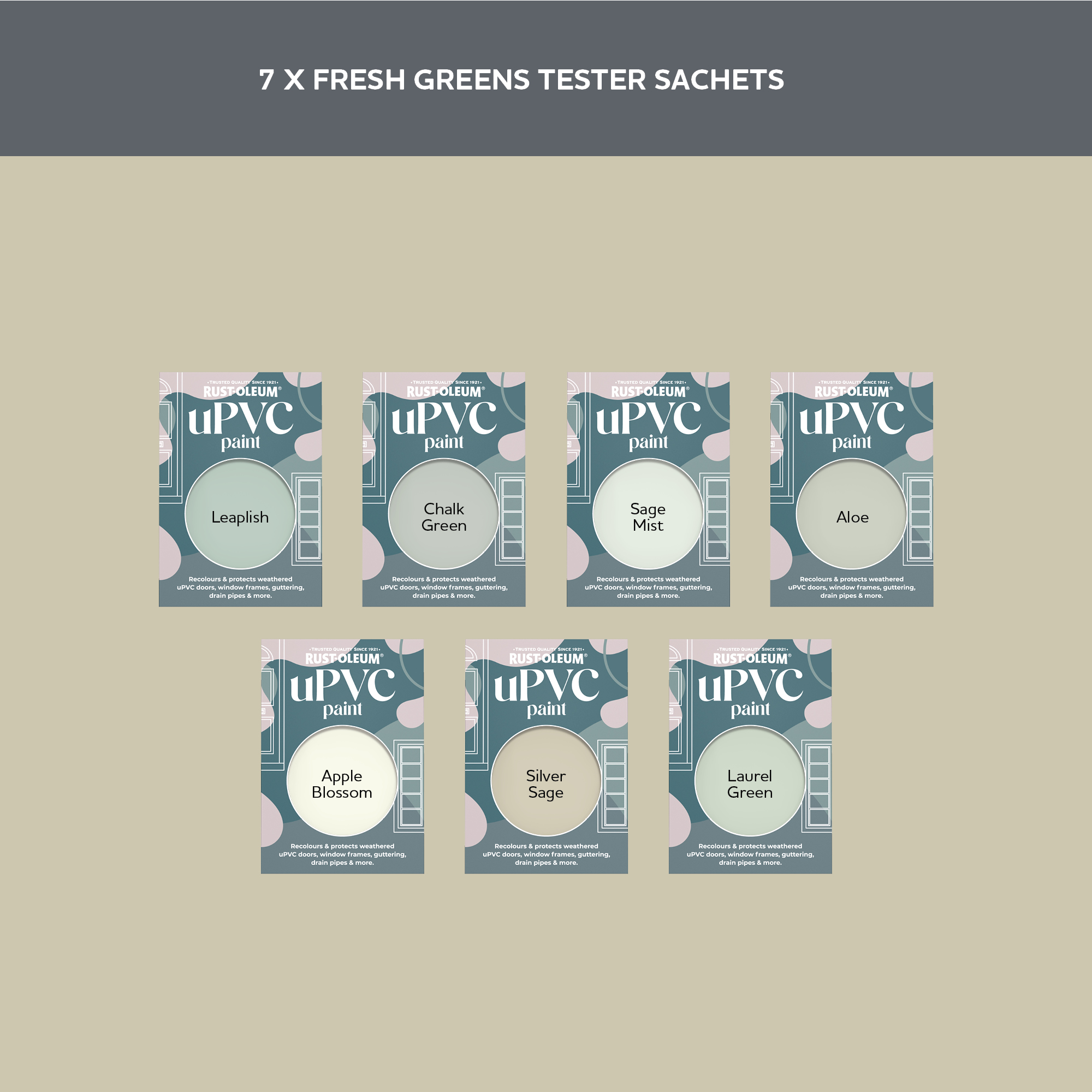 uPVC Paint Samples - Fresh Greens Tester Box