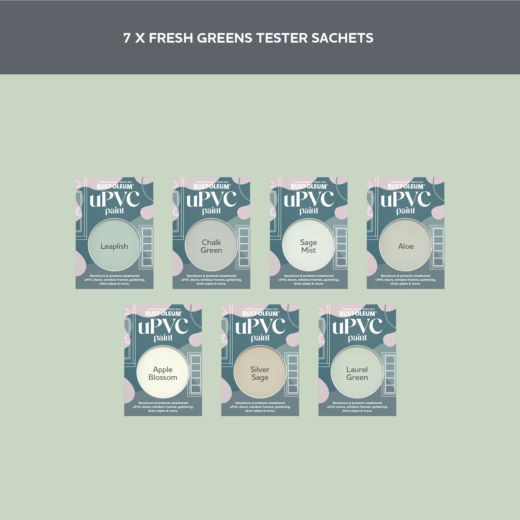 uPVC Paint Samples - Fresh Greens Tester Box