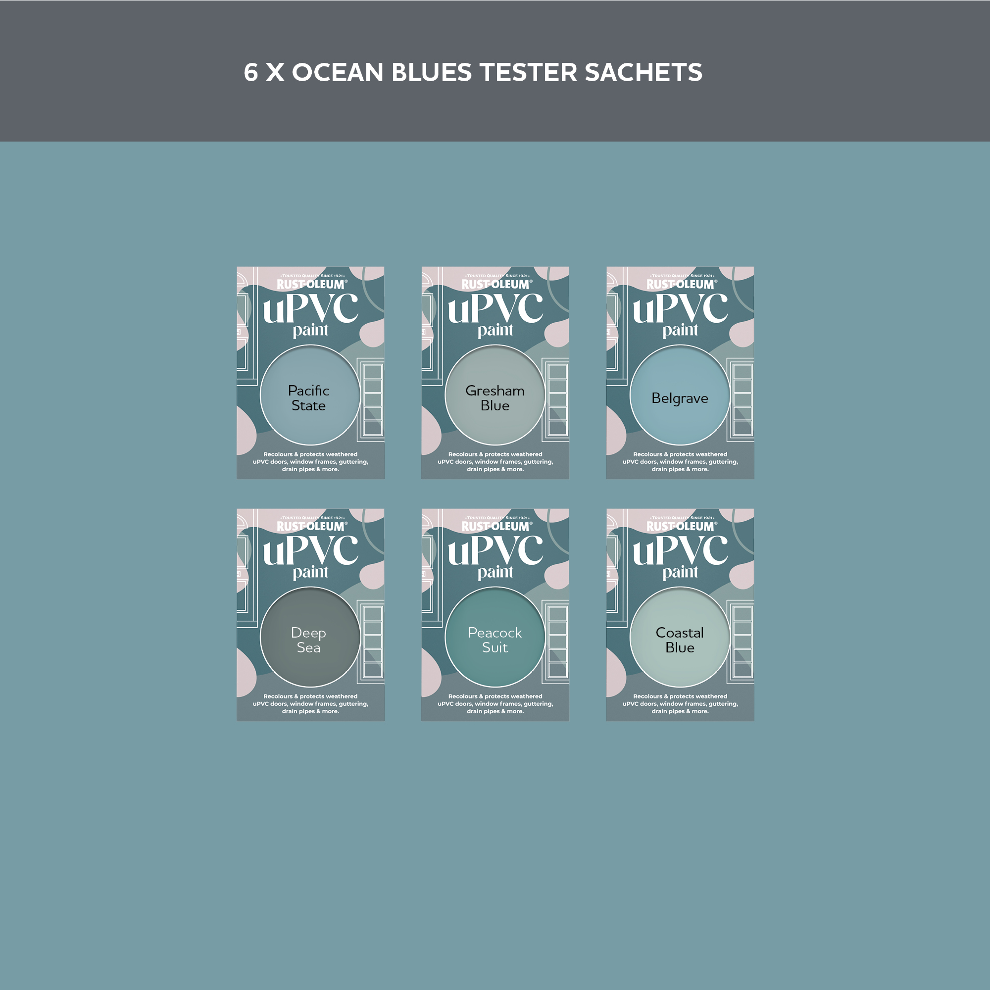 uPVC Paint Samples - Ocean Blues Tester Box