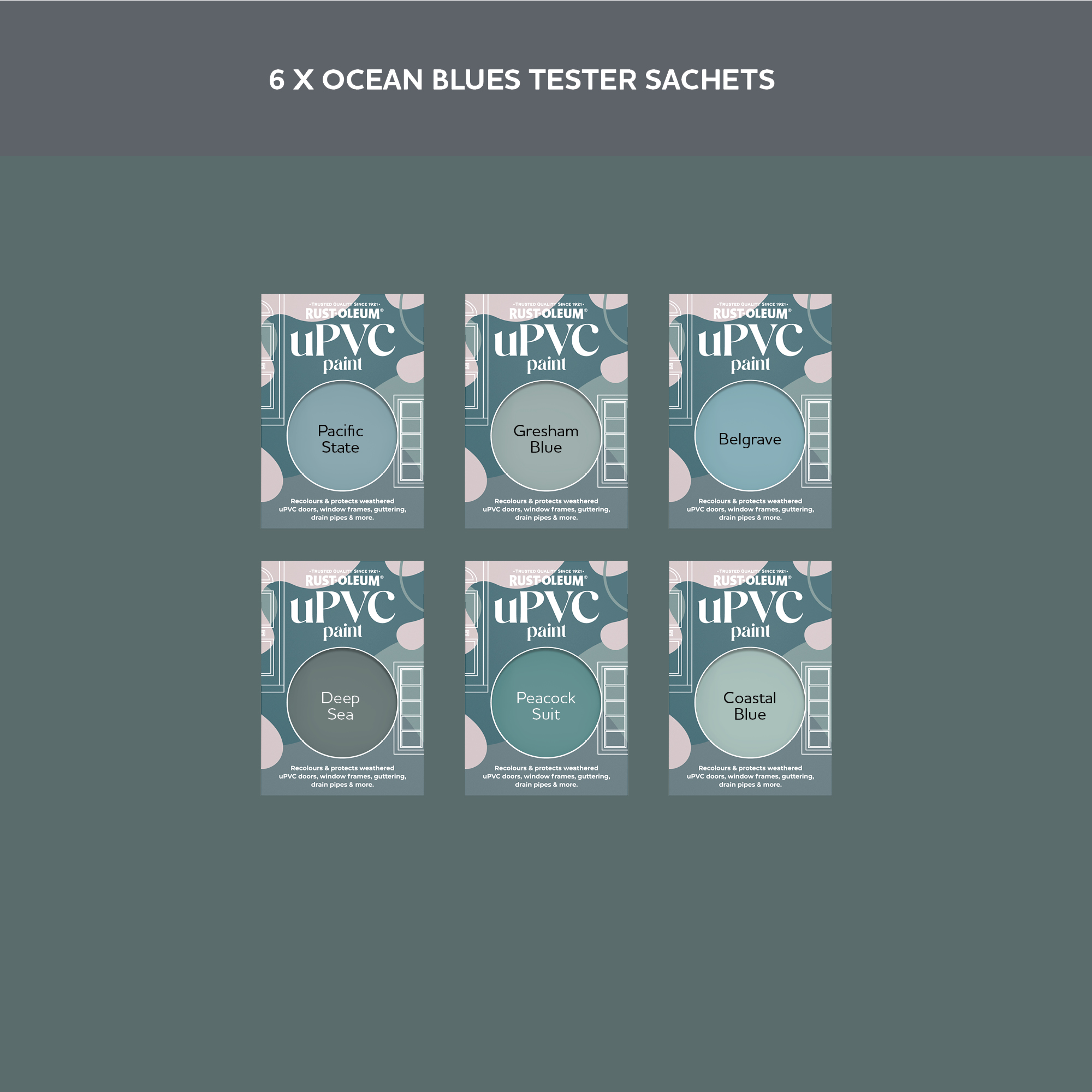 uPVC Paint Samples - Ocean Blues Tester Box