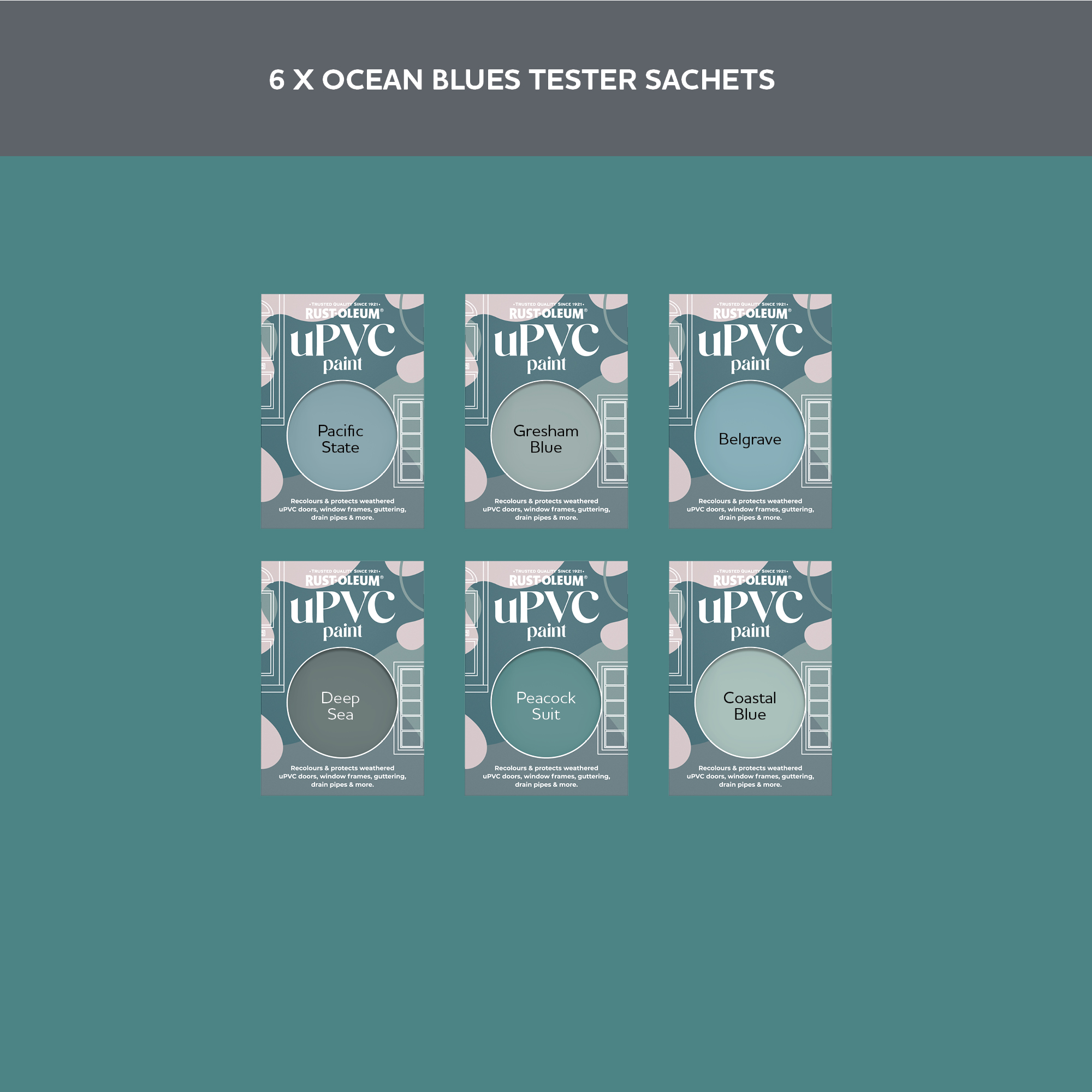 uPVC Paint Samples - Ocean Blues Tester Box