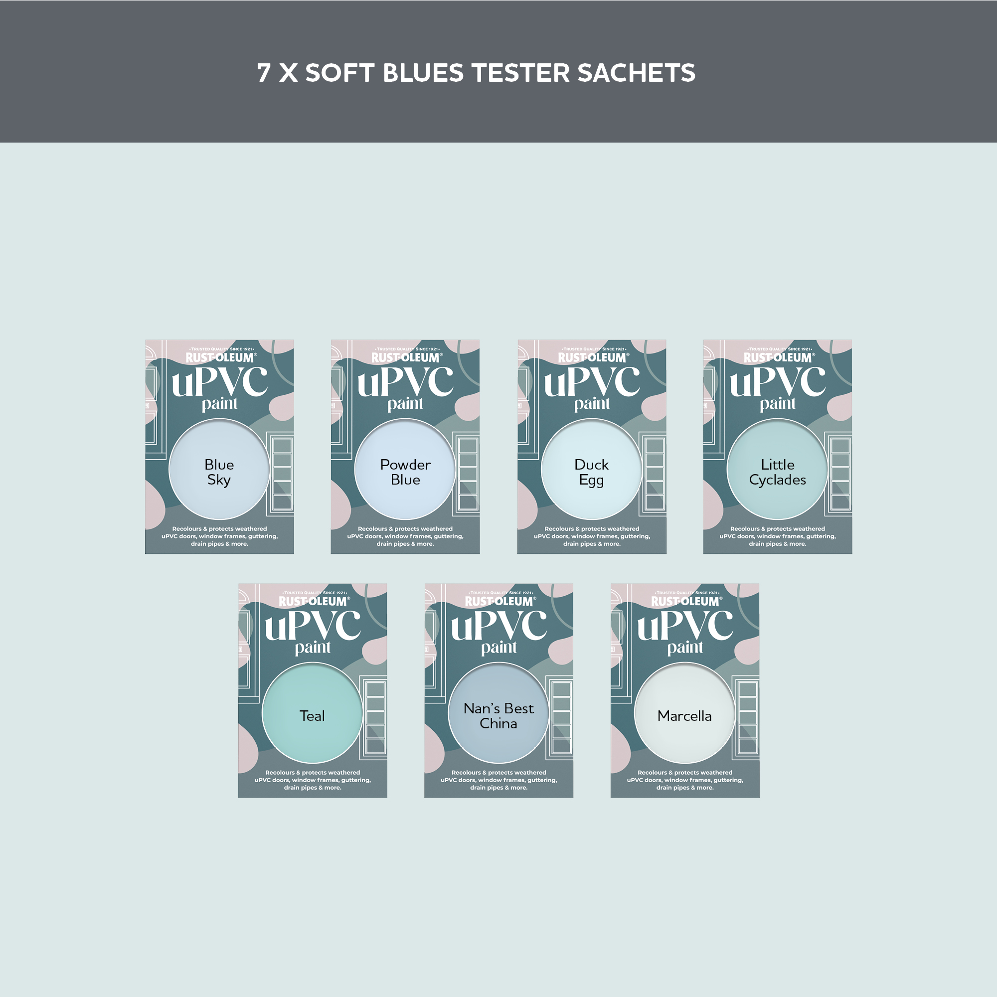 uPVC Paint Samples - Soft Blues Tester Box