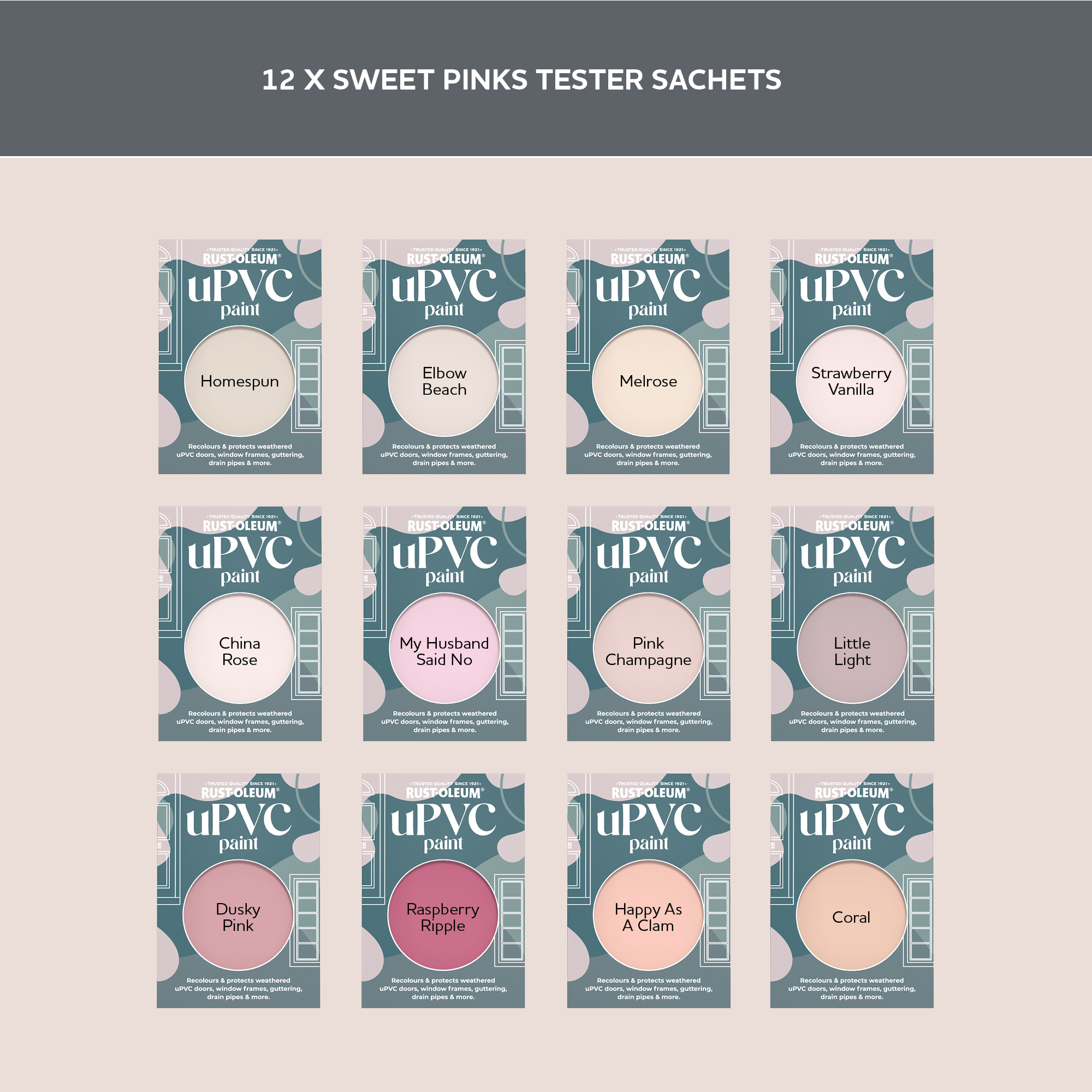 uPVC Paint Samples - Sweet Pinks Tester Box