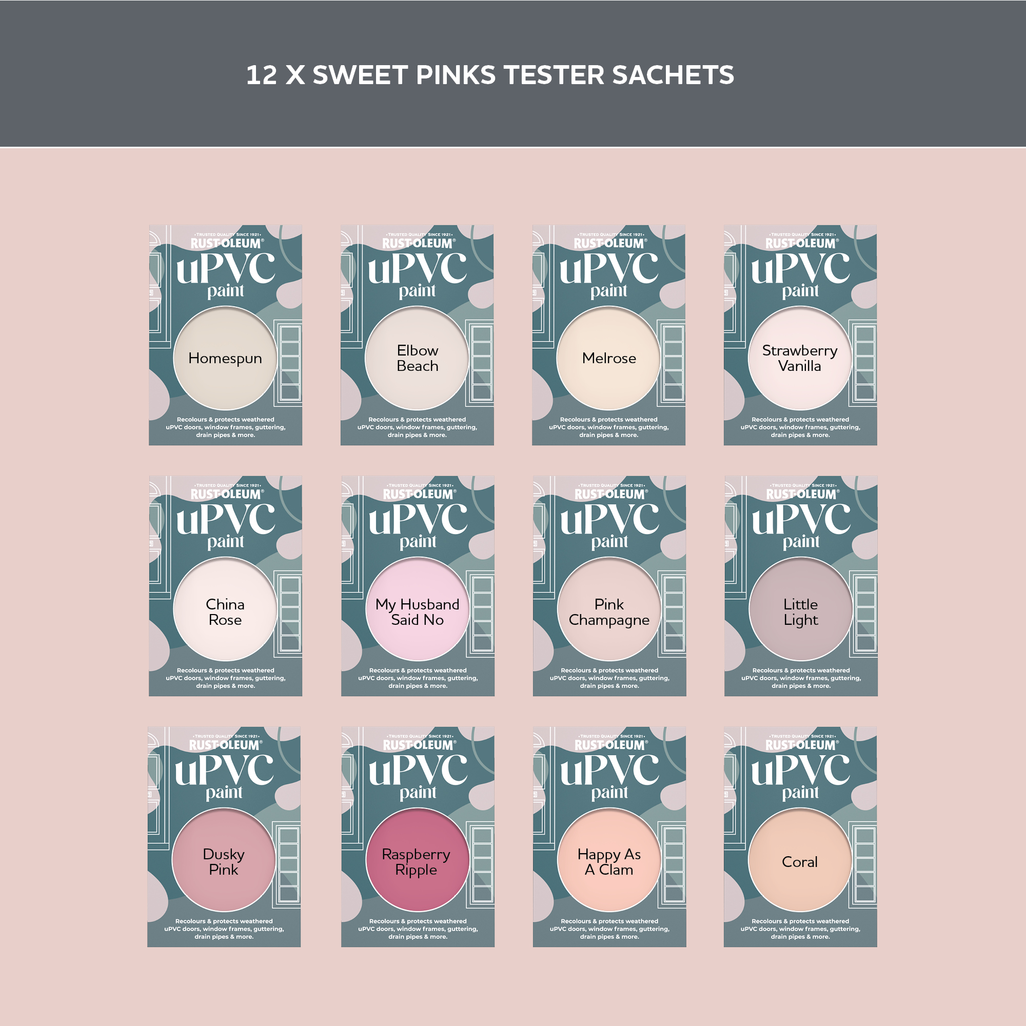 uPVC Paint Samples - Sweet Pinks Tester Box