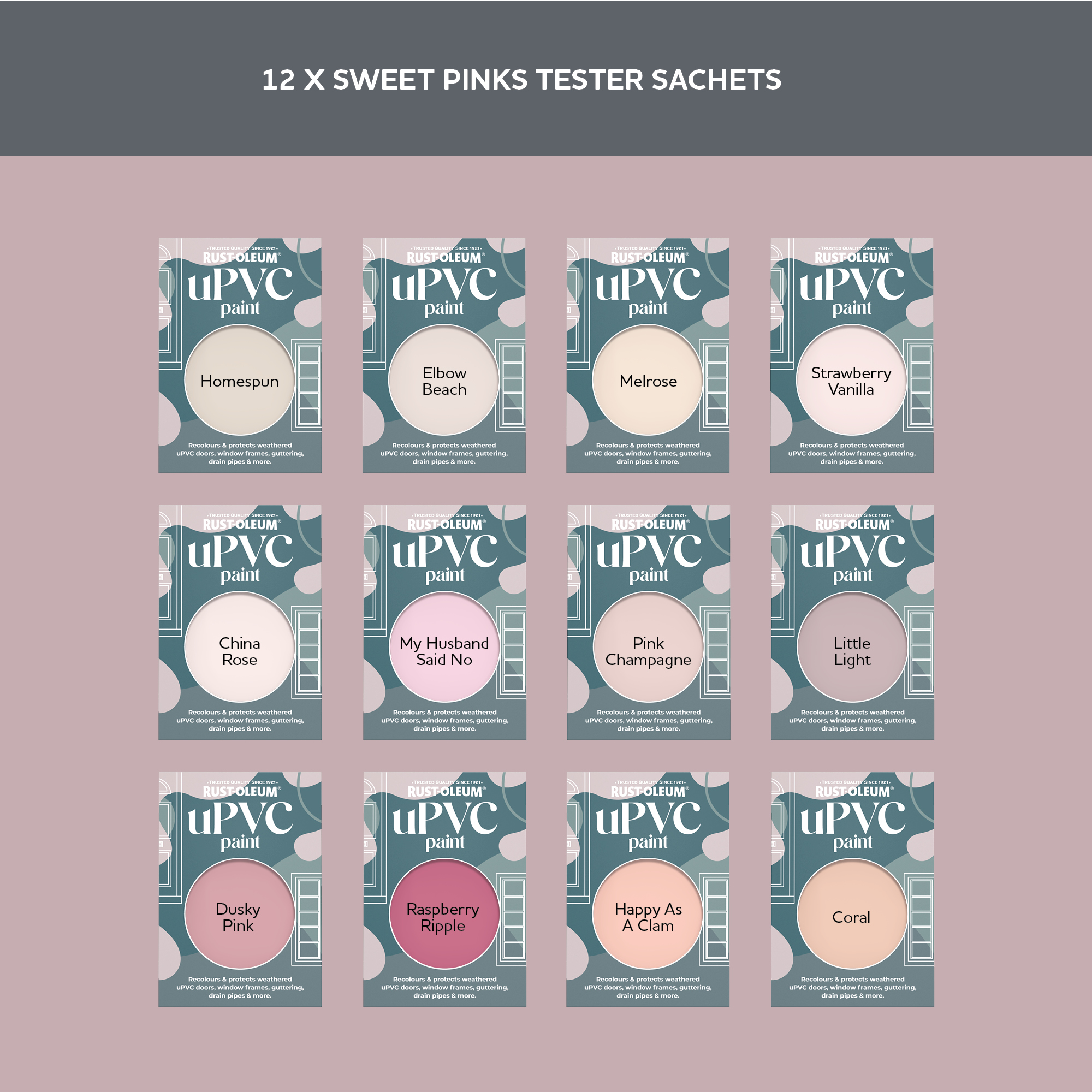 uPVC Paint Samples - Sweet Pinks Tester Box