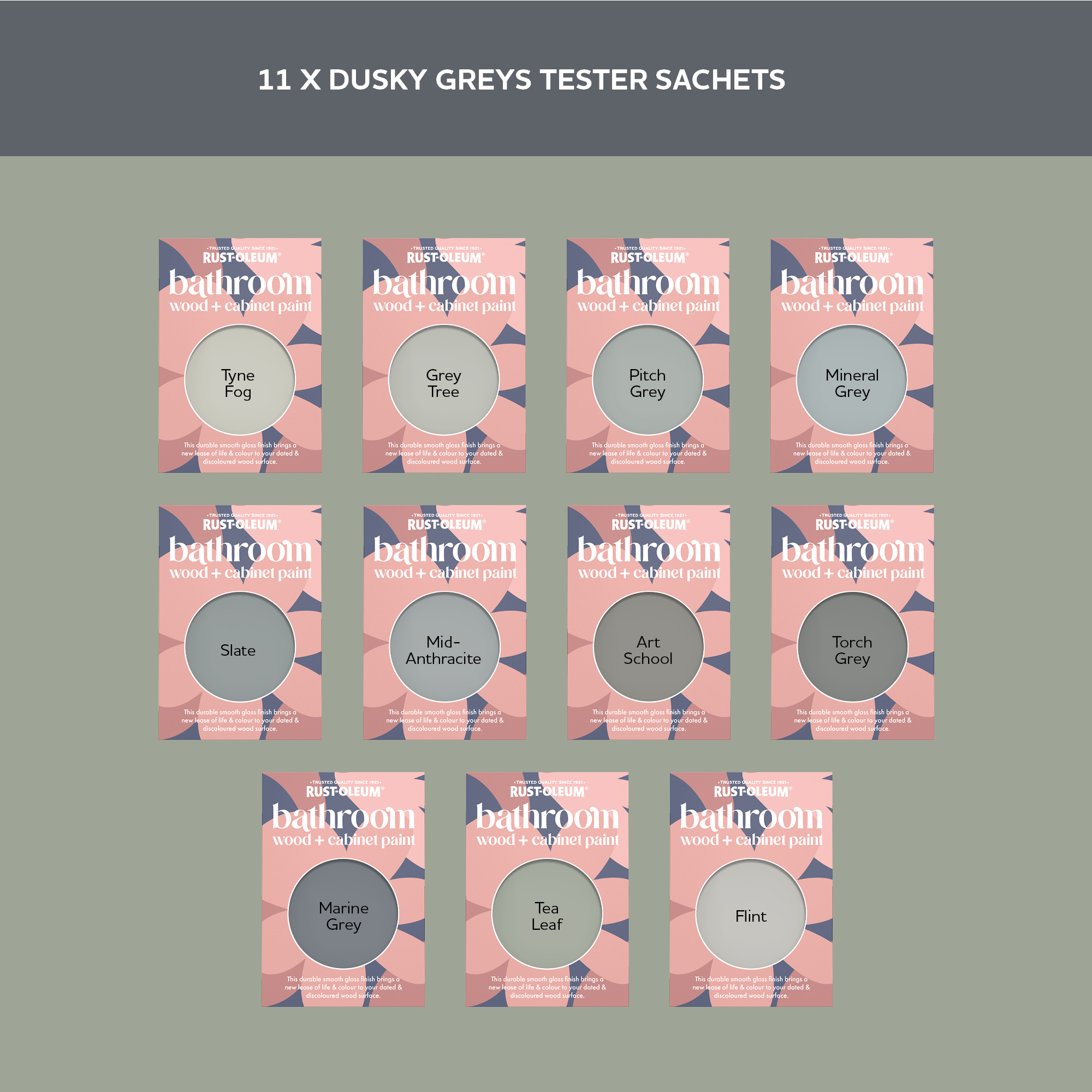 Bathroom Wood & Cabinet Paint Samples - Dusky Greys Tester Box