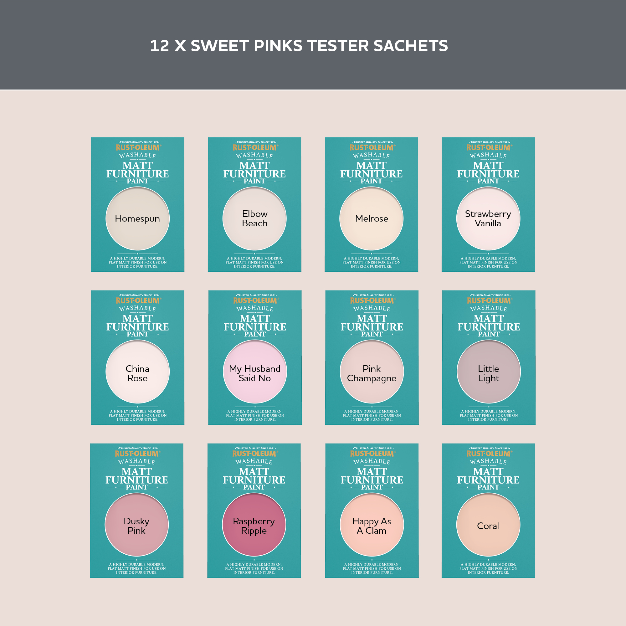 Furniture Paint Samples - Sweet Pinks Tester Box