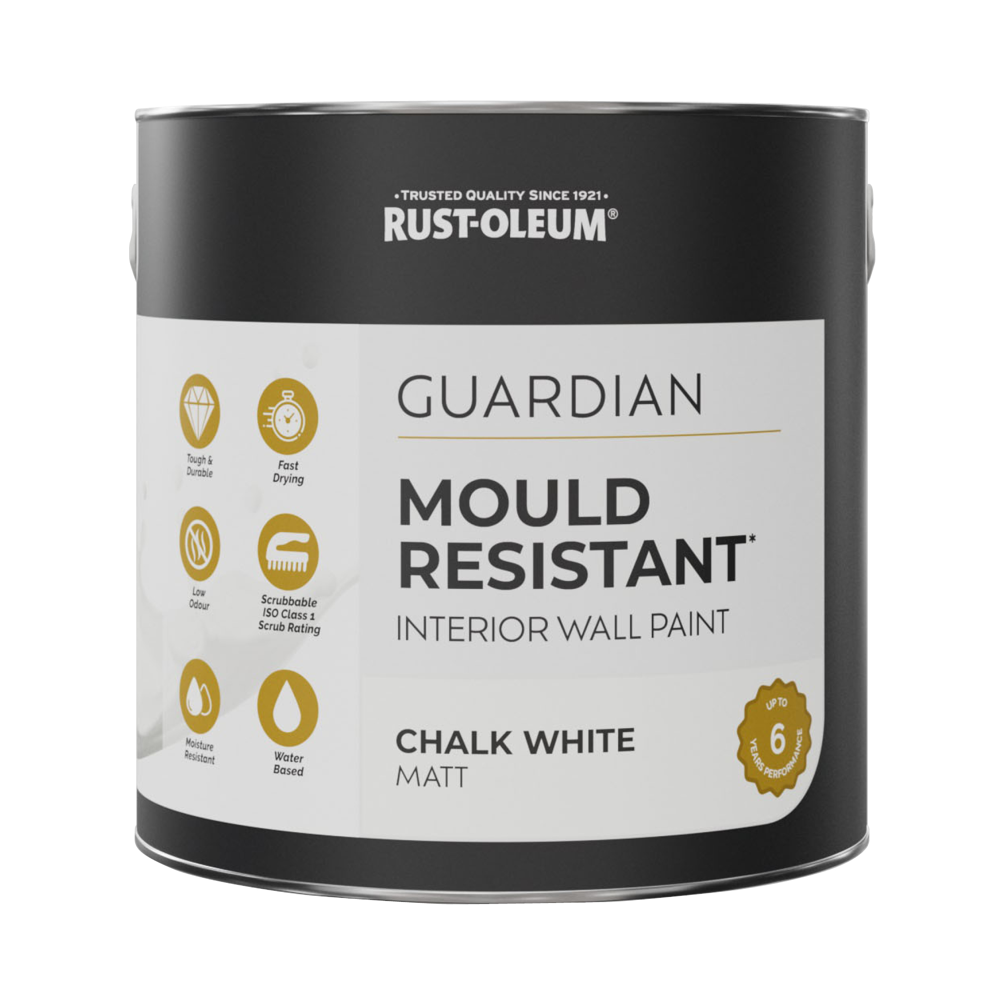Guardian Mould Resistant Interior Wall Paint - CHALK WHITE 2.5L