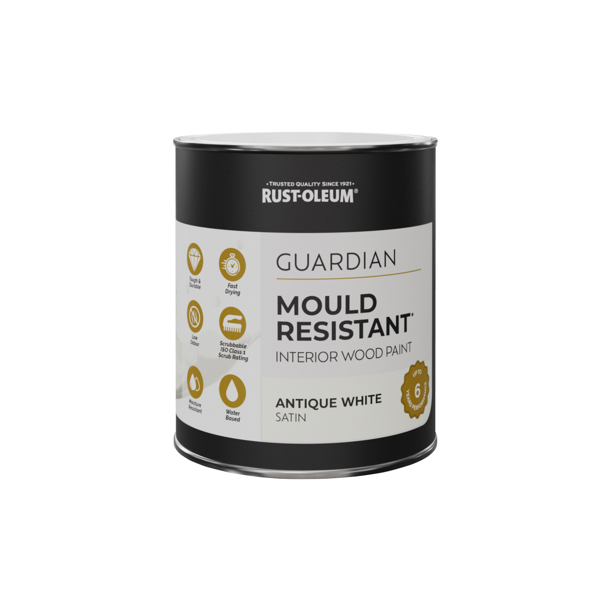 Guardian Mould Resistant Interior Wood Paint, Satin Finish - Antique White 750ml